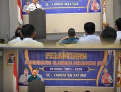 Ketua KONI Kabupaten Kapuas Drs. Septedy, MSi.Lantik Pengurus KOK, Wakil Bupati Dodo, SP Hadir Beri Dukungan.
