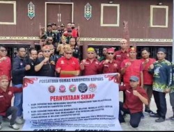 Jaga Kapuas jaga Kalteng. 6 (enam) ormas lokal sampaikan pernyataan sikap atas pembangunan sarana dan prasarana dilokasi Huma Betang, Bukit Ngalangkang, Kapuas.